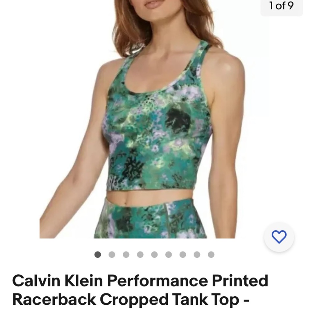Calvin Klein performance cropped racerback tank. Net. Retail 34.00